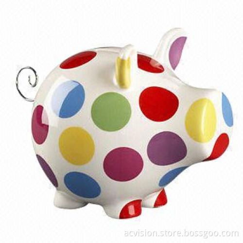 Football ceramic coin bank, ceramic money box for promotion life